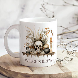 Grande Tasse Mug de la sorcière - Crâne d’automne et bougies