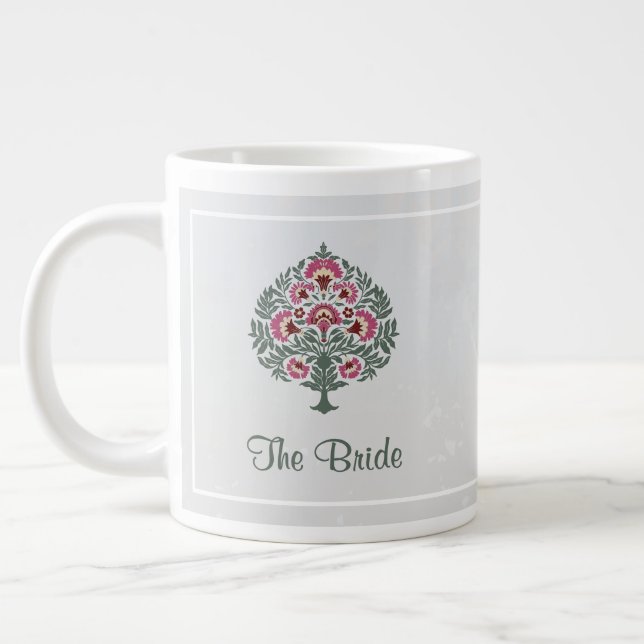 Grande Tasse Mug de Mariée – Grand Mug Floral - Cadeau Polyvale (Gauche)