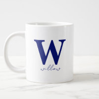 Mug de monogramme personnalisé bleu foncé moderne