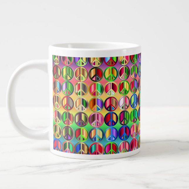 Grande Tasse Mug de paix psychédélique (Gauche)