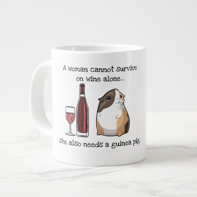 Grande Tasse Mug de porcs de Guinée (Devant gauche)