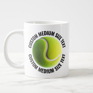 Grande Tasse Mug de tennis géant avec texte personnalisé de tai