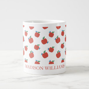 Grande Tasse Mug d'enseignant personnalisé Motif Red Apple