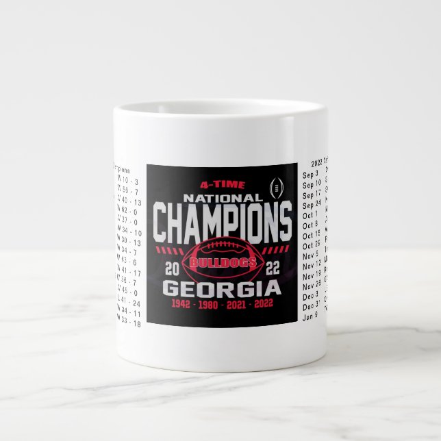 Grande Tasse Mug des champions nationaux de Géorgie (Devant)