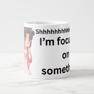 Grande Tasse Mug d'étude de style anime 'Chut... Je me concentr