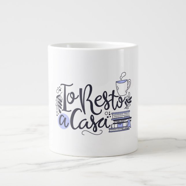 Grande Tasse Mug en céramique blanche - "Au meilleur château" A (Devant)