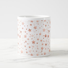 Grande Tasse Mug en céramique géant avec étoiles dorées roses d