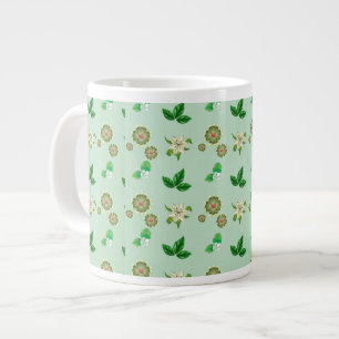 Grande Tasse Mug esthétique botanique - Coupe de café floral ve