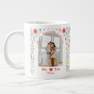 Grande Tasse Mug fleur sauvage - 'We Love You Mom' - Photo pers