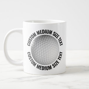 Grande Tasse Mug géant de golf avec texte personnalisé de taill