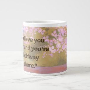 Grande Tasse Mug Géant Fleur de Cerisier 'Croyez en Vous-Même'