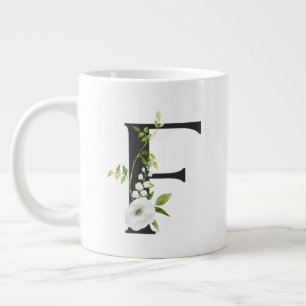 Grande Tasse Mug Initial Avec La Lettre F - Flore De Printemps