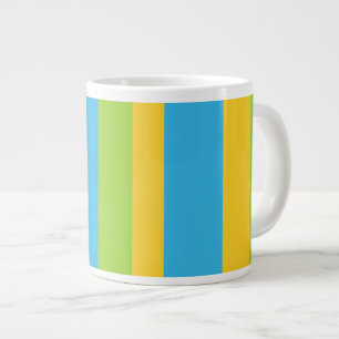 Grande Tasse Mug Jumbo : Turquoise, Jaune, Grandes Têtes Vertes