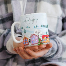Mug Jumbo Village de Noël Charmant - Cadeau pour l