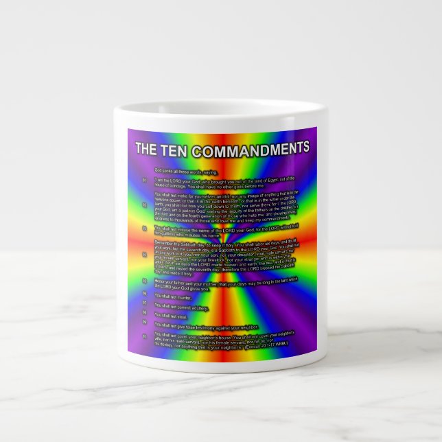 Grande Tasse Mug Les Dix Commandements (Devant)