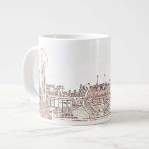 Grande Tasse Mug - Pélicans sur la jetée
