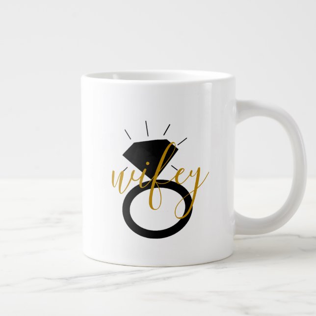 Grande Tasse Mug - Sing wifey Black Gold (Droite)