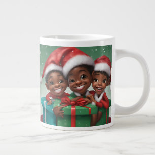 Grande Tasse Mug Spécial Elf de Noël Africain Américain