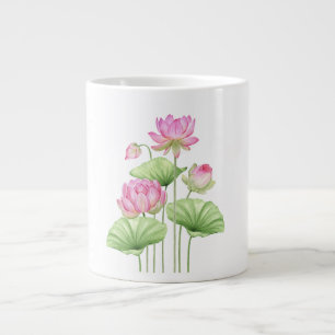 Grande Tasse Mug Spécialité Esthétique Lotus Aquarelle