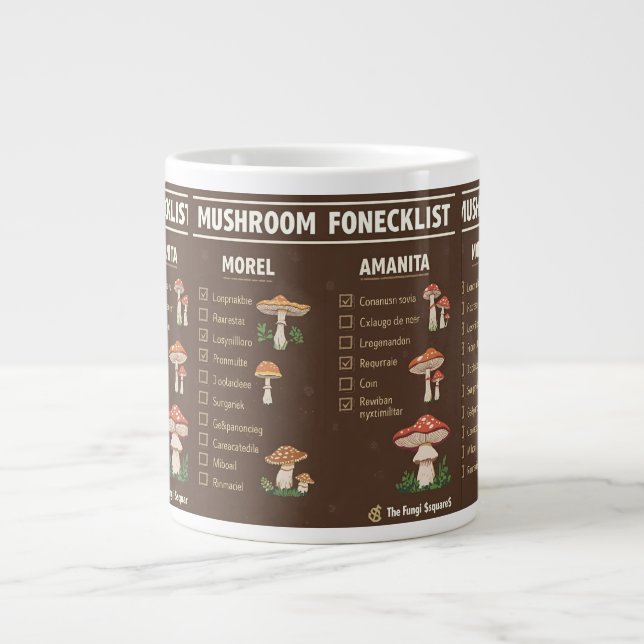 Grande Tasse Mushroom Foraging Checklist Mug (Devant)