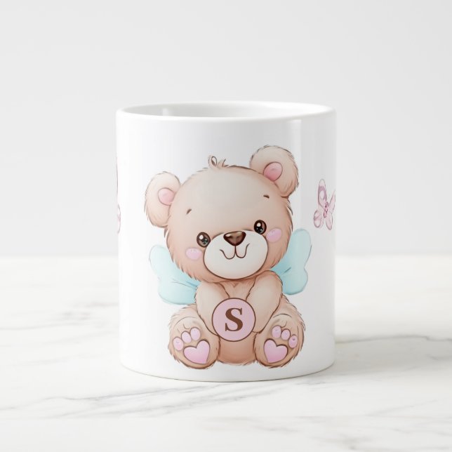 Grande Tasse Musique de monogramme mignonne (Devant)