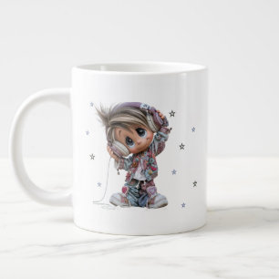 Grande Tasse Musique personnalisée de garçon rockstar mignon
