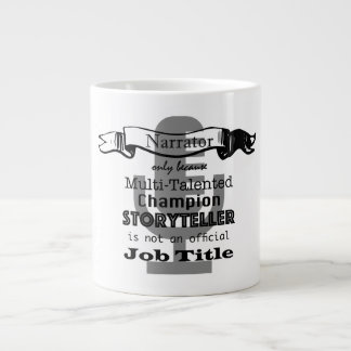 Grande Tasse Narrateur Titre du travail Mug - noir