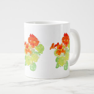 Grande Tasse Nasturtiums d'ardoise et d'aquarelle orange