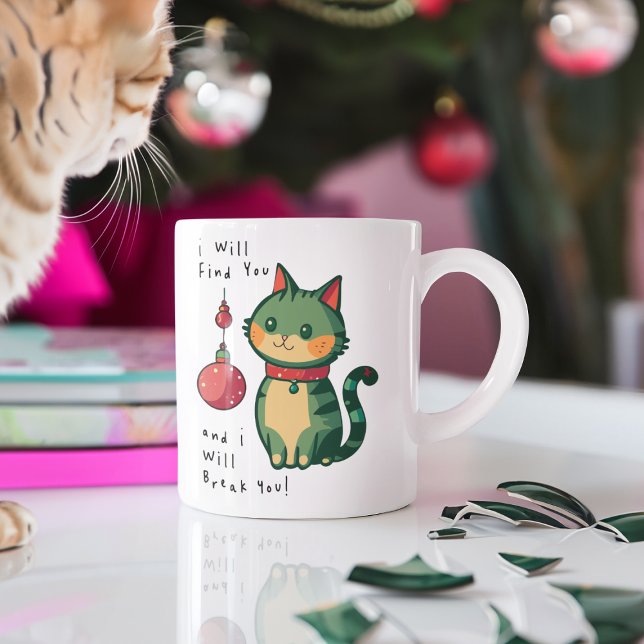 Grande Tasse Naughty Christmas Cat (Créateur téléchargé)