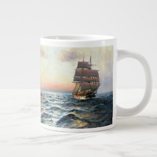 Grande Tasse Navire navigant Océan Sailboat Clipper Seas Jumbo