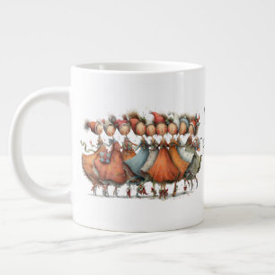 Grande Tasse Neuf Dames Fantaisistes Dançant les 12 Jours de No