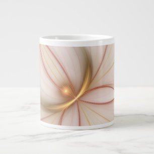 Grande Tasse Noble Cuivre Et Or Abstrait Art Fractal Moderne