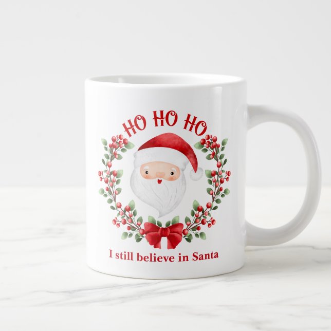 Grande Tasse Noël au Père Noël Nom du texte Café Mug (Droite)