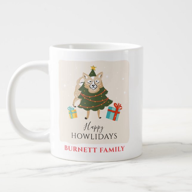 Grande Tasse Noël Famille Réunion Chien Howlidays (Gauche)