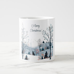 Grande Tasse Noël hiver neige paysage Joyeux Noël