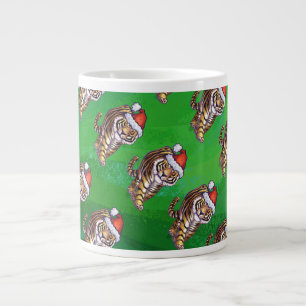 Grande Tasse Noël Tigre Sur Vert