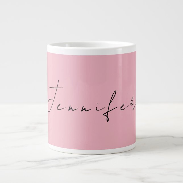 Grande Tasse Nom de calligraphie professionnel rose clair fémin (Devant)