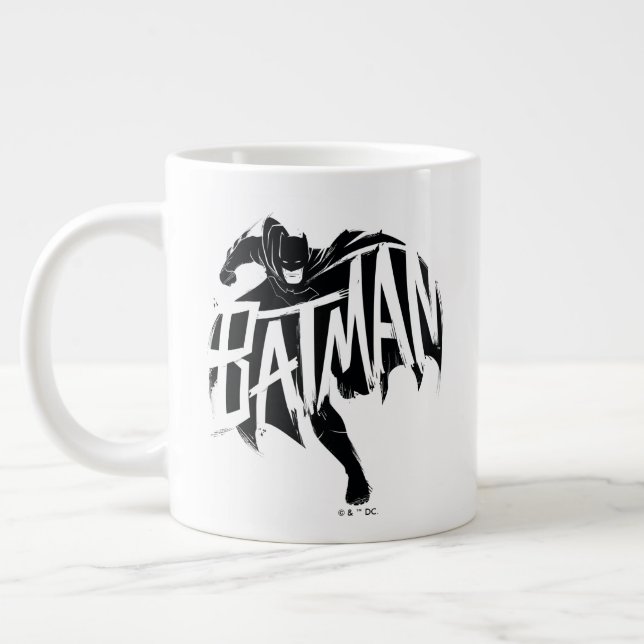 Grande Tasse Nom de la brosse d'encre Batman (Gauche)