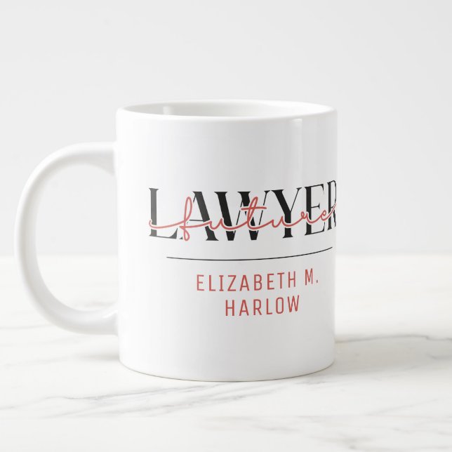Grande Tasse Nom de l'avocat de demain personnalisé (Gauche)