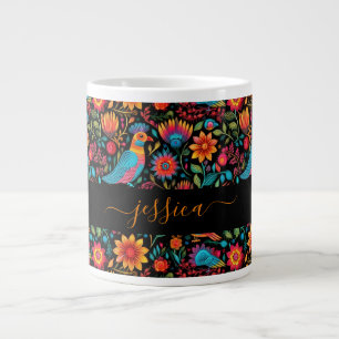 Grande Tasse Nom du script motif mexicain moderne
