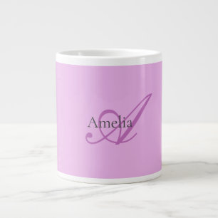Grande Tasse Nom Monogramme Lettre initiale Orchid & Lilac