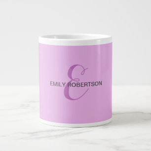 Grande Tasse Nom Monogramme Lettre initiale Orchid & Lilac