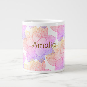 Grande Tasse Nom personnalisé Amalia "Sunset Bloom" Jumbo