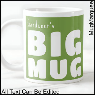 Grande Tasse Nom personnalisé Big Mug Green C111 Grosse nouveau