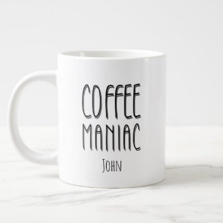 Grande Tasse Nom personnalisé Café Maniac - Drôle