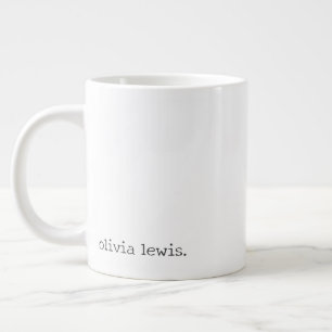 Grande Tasse Nom personnalisé de style machine à écrire minimal