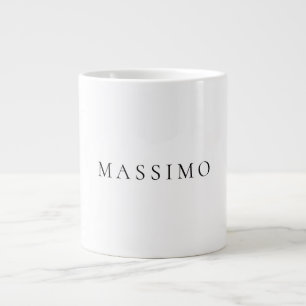 Grande Tasse Nom Personnalisé Décoratif Chic Simple Noir Blanc