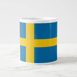 Grande Tasse Nom personnalisé et texte drapeau suédois