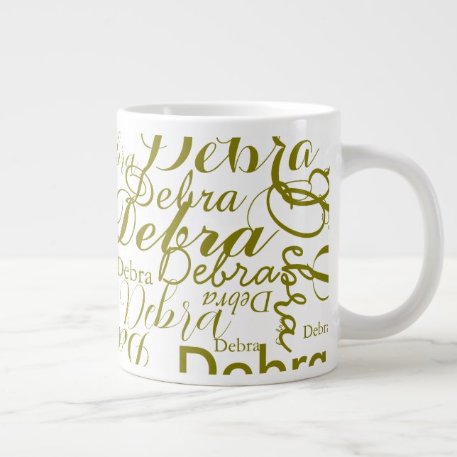 Grande Tasse Nom personnalisé Typographie de l'olivier (Droite)