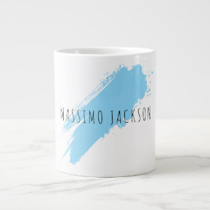 Grande Tasse Nom propre Décoratif Chic Simple Bleu Blanc